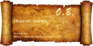 Oberst Benke névjegykártya